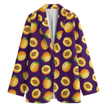 Apricot Fruit Pattern Print Women's Blazer