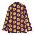 Apricot Fruit Pattern Print Women's Blazer