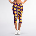 Apricot Fruit Pattern Print Women's Capri Leggings