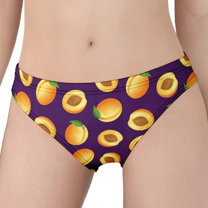 Apricot Fruit Pattern Print Women's Panties