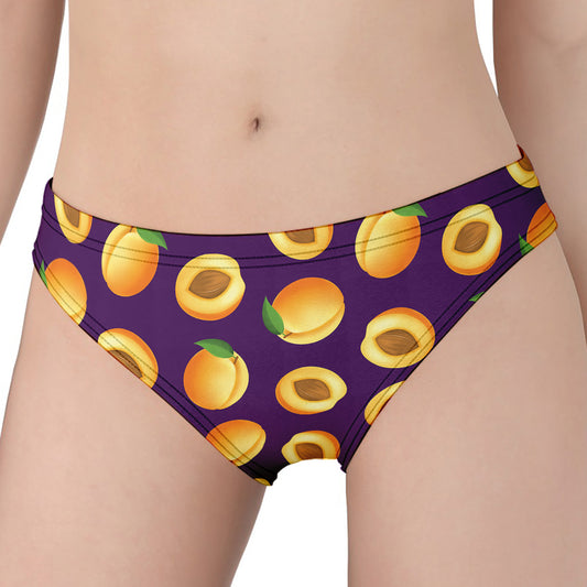Apricot Fruit Pattern Print Women's Panties