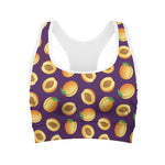 Apricot Fruit Pattern Print Women's Sports Bra