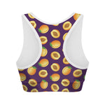 Apricot Fruit Pattern Print Women's Sports Bra
