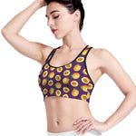 Apricot Fruit Pattern Print Women's Sports Bra
