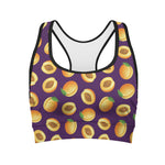 Apricot Fruit Pattern Print Women's Sports Bra