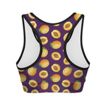 Apricot Fruit Pattern Print Women's Sports Bra