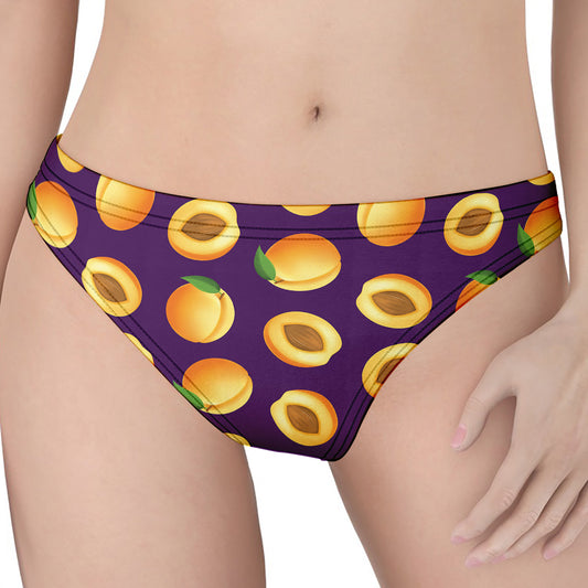 Apricot Fruit Pattern Print Women's Thong