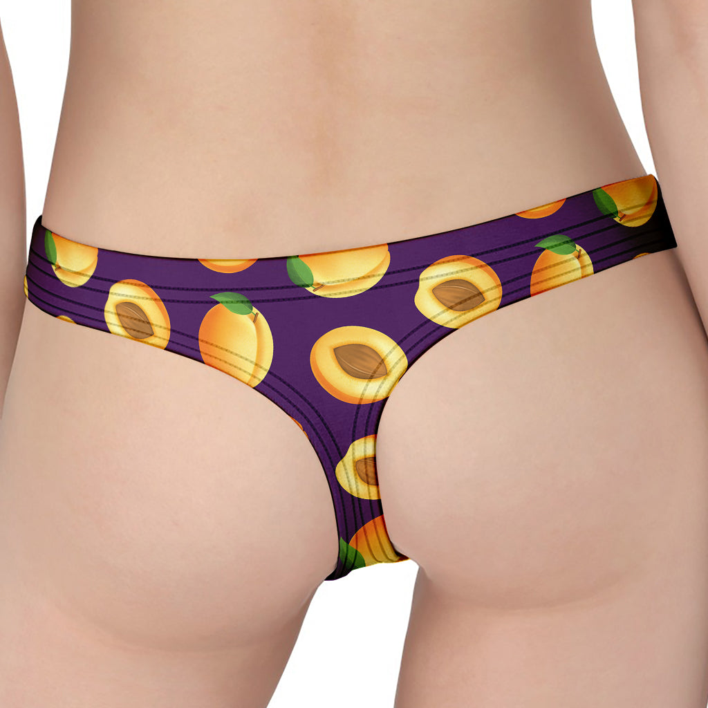 Apricot Fruit Pattern Print Women's Thong