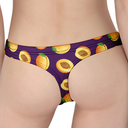 Apricot Fruit Pattern Print Women's Thong