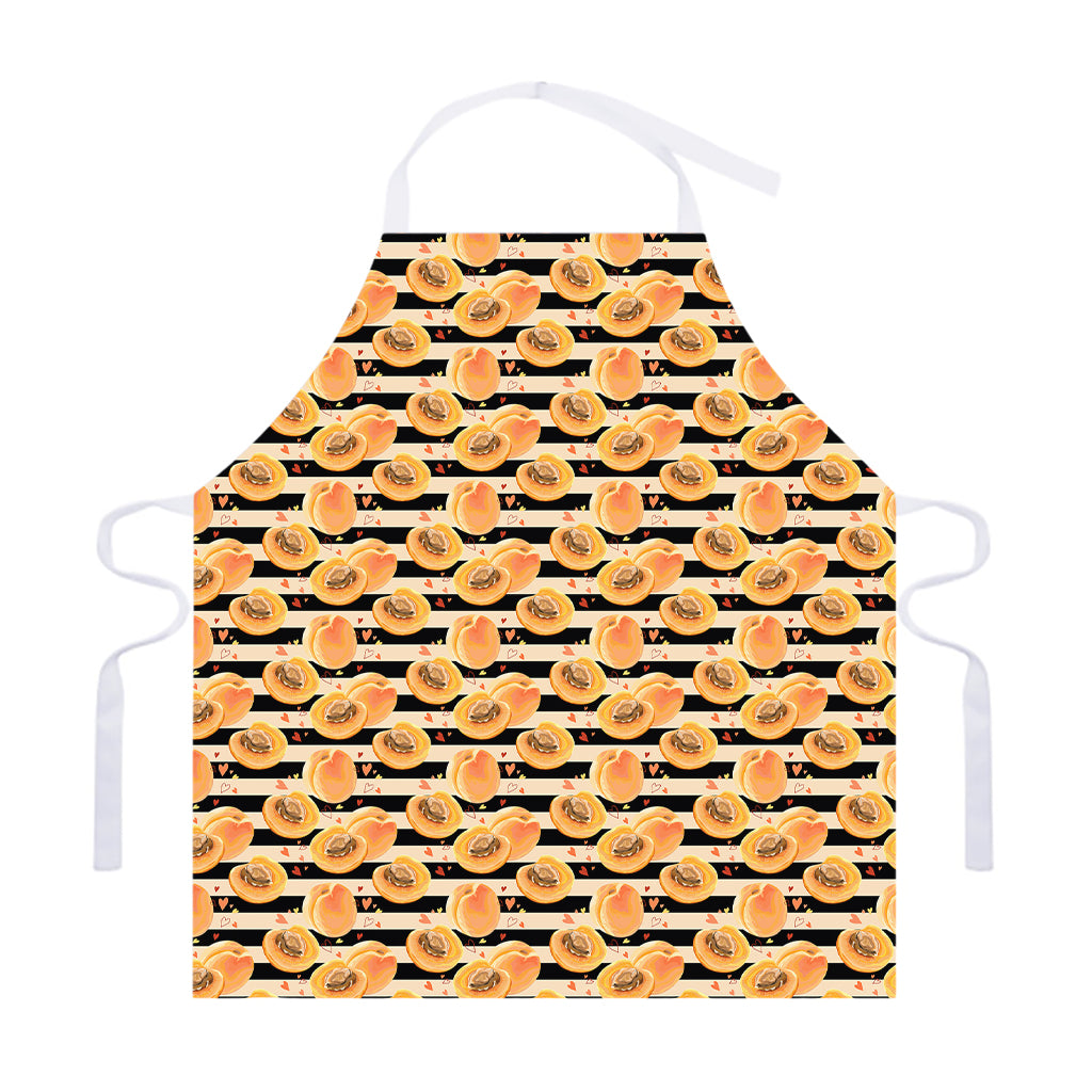 Apricot Fruit Striped Pattern Print Adjustable Apron