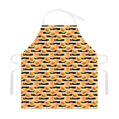 Apricot Fruit Striped Pattern Print Adjustable Apron
