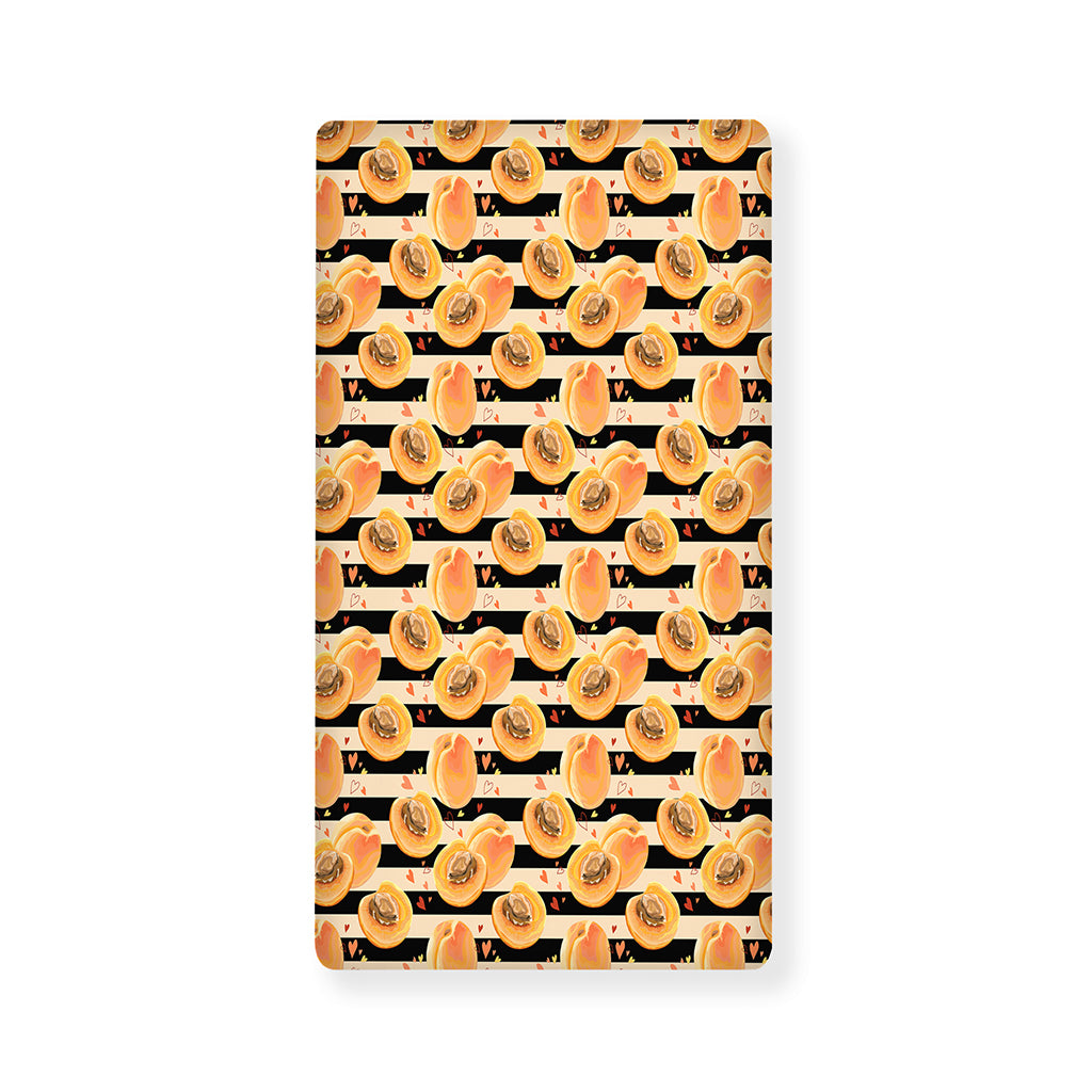 Apricot Fruit Striped Pattern Print Baby Crib Sheet