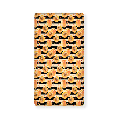 Apricot Fruit Striped Pattern Print Baby Crib Sheet