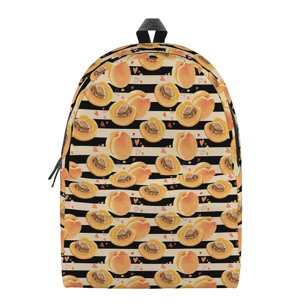 Apricot Fruit Striped Pattern Print Backpack