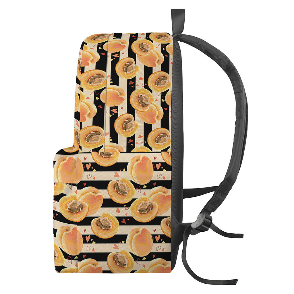 Apricot Fruit Striped Pattern Print Backpack