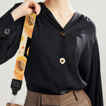 Apricot Fruit Striped Pattern Print Bag Strap