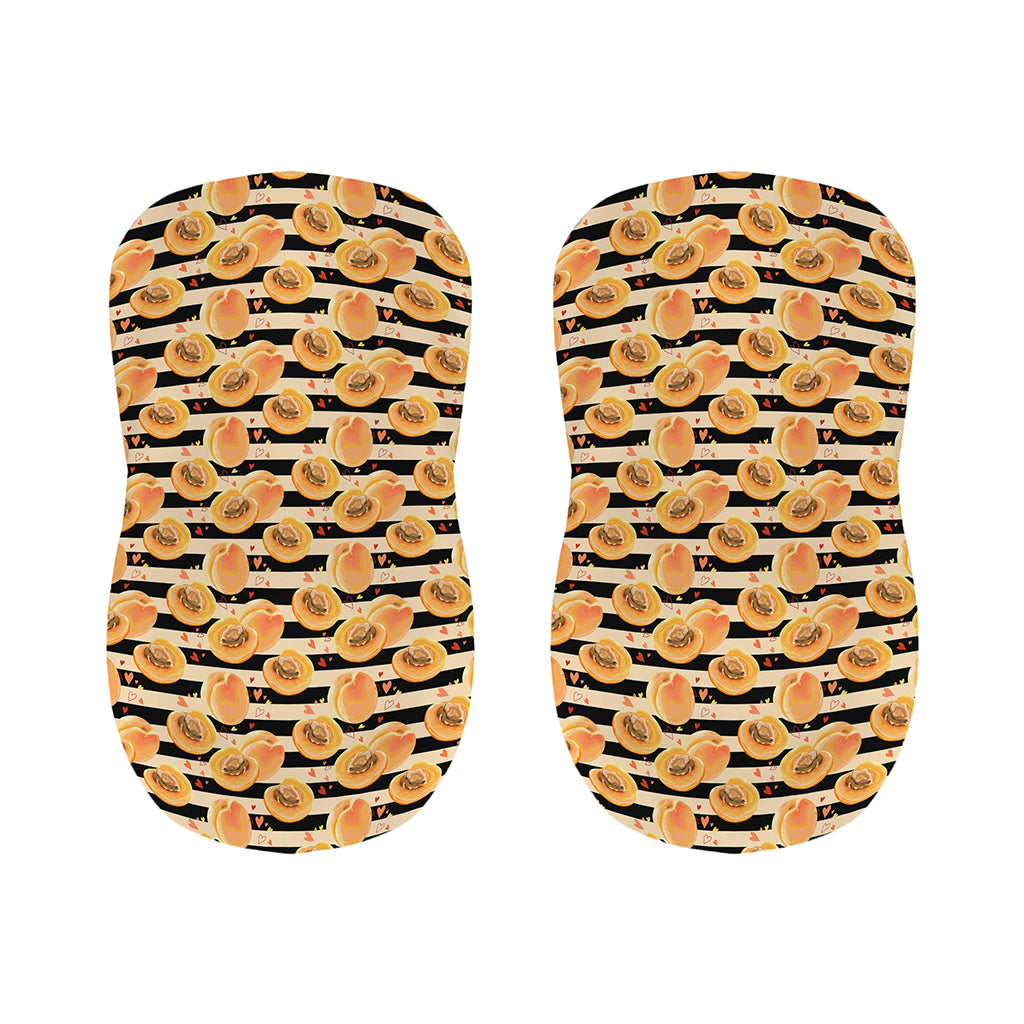 Apricot Fruit Striped Pattern Print Bar Stool Covers