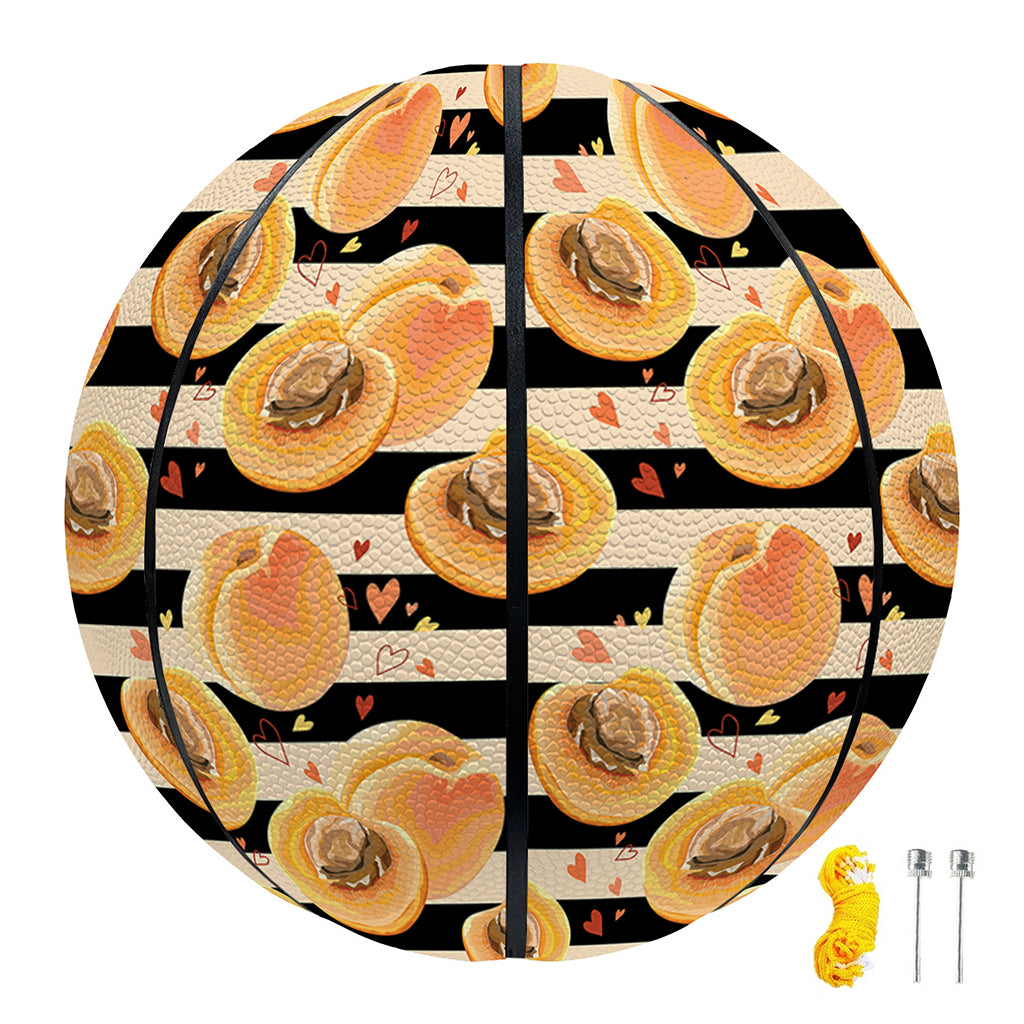 Apricot Fruit Striped Pattern Print Basketball