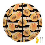 Apricot Fruit Striped Pattern Print Basketball