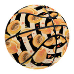 Apricot Fruit Striped Pattern Print Basketball