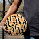 Apricot Fruit Striped Pattern Print Basketball