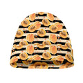 Apricot Fruit Striped Pattern Print Beanie