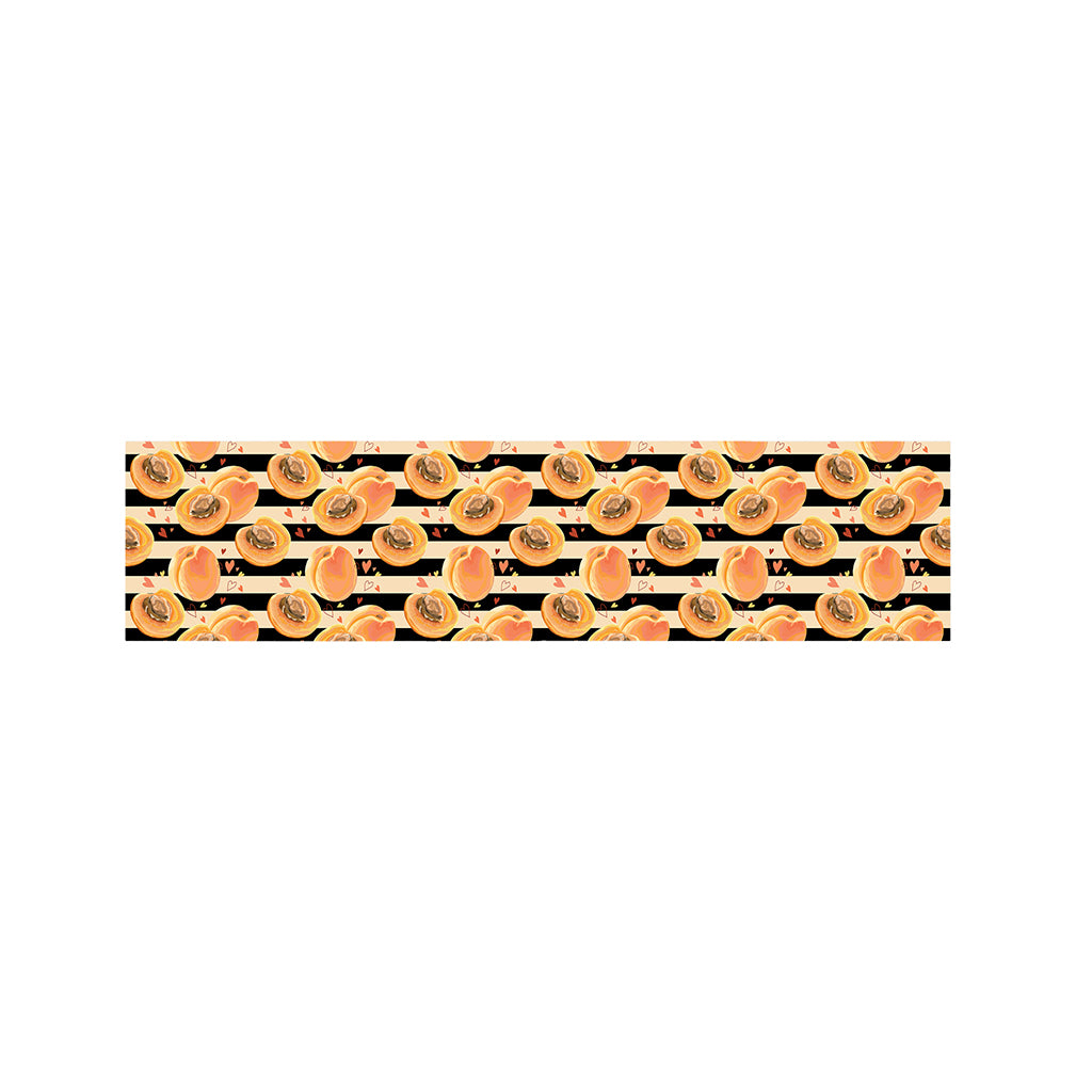 Apricot Fruit Striped Pattern Print Bed Runner
