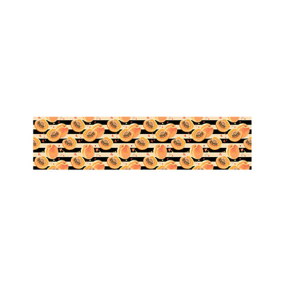 Apricot Fruit Striped Pattern Print Bed Runner