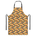 Apricot Fruit Striped Pattern Print Bib Apron With Pocket