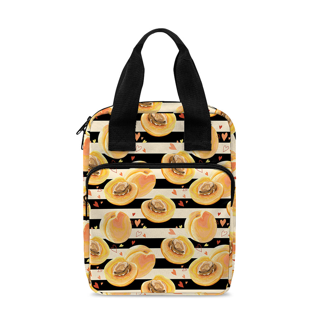Apricot Fruit Striped Pattern Print Bible Tote Bag