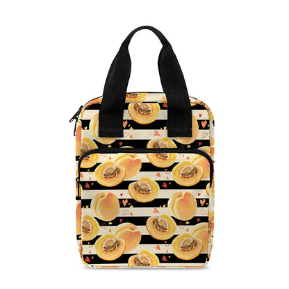 Apricot Fruit Striped Pattern Print Bible Tote Bag