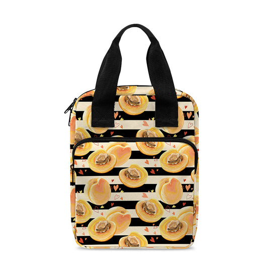 Apricot Fruit Striped Pattern Print Bible Tote Bag