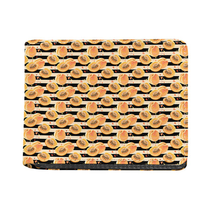 Apricot Fruit Striped Pattern Print Bifold Wallet