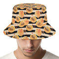 Apricot Fruit Striped Pattern Print Bucket Hat