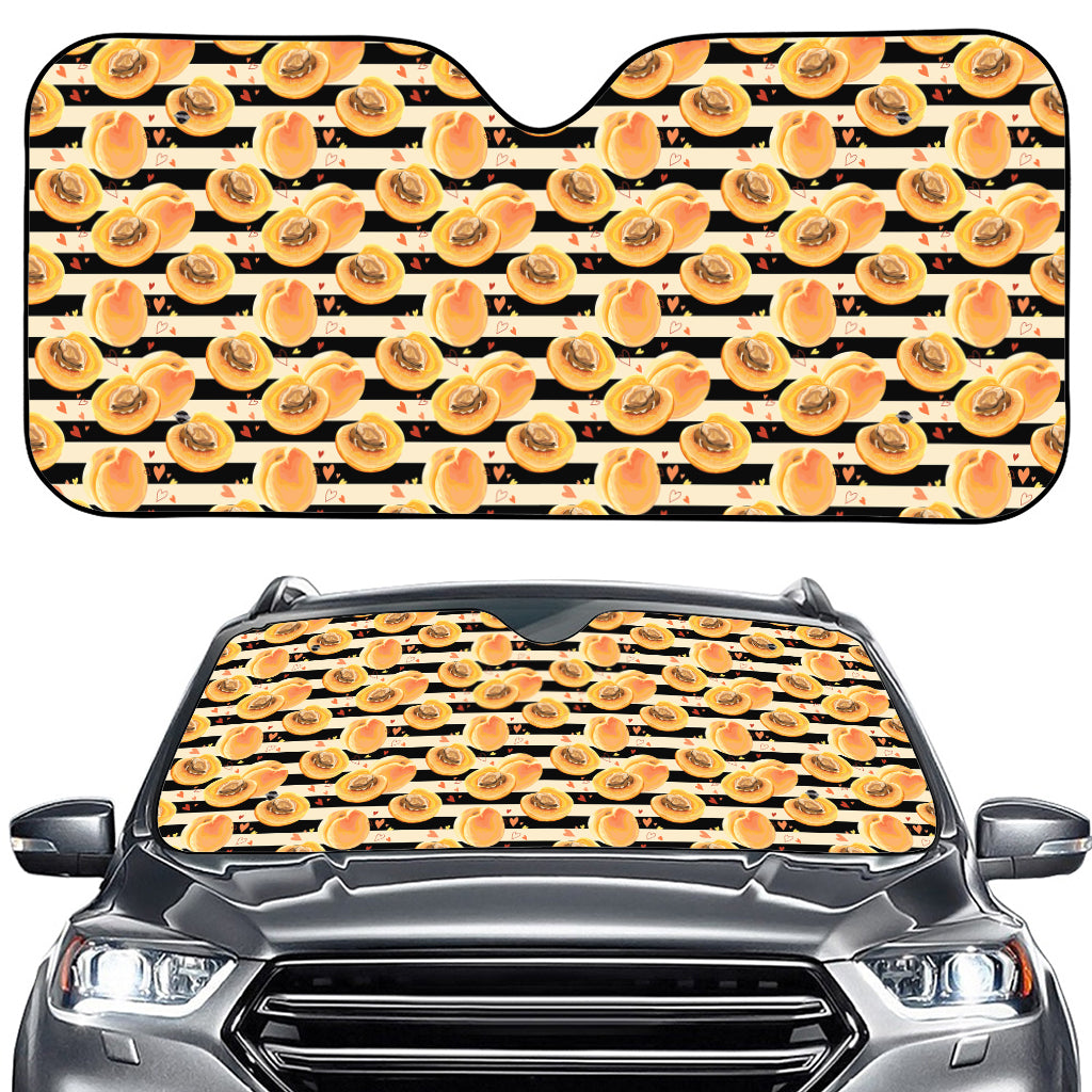 Apricot Fruit Striped Pattern Print Car Windshield Sun Shade