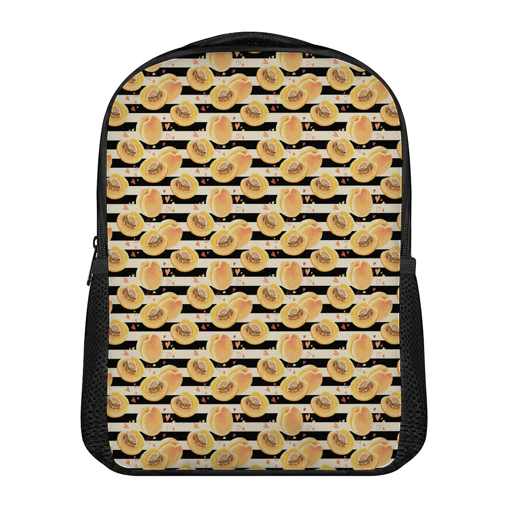 Apricot Fruit Striped Pattern Print Casual Backpack