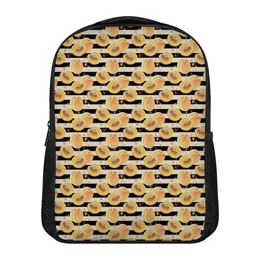 Apricot Fruit Striped Pattern Print Casual Backpack