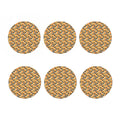Apricot Fruit Striped Pattern Print Coaster Set