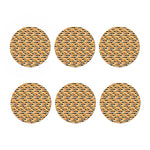 Apricot Fruit Striped Pattern Print Coaster Set