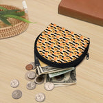 Apricot Fruit Striped Pattern Print Coin Purse