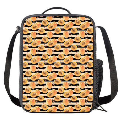 Apricot Fruit Striped Pattern Print Crossbody Lunch Bag