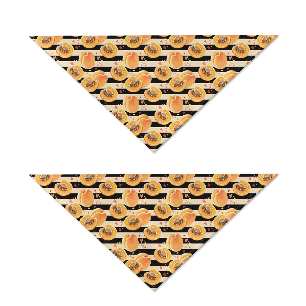 Apricot Fruit Striped Pattern Print Dog Bandana
