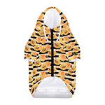 Apricot Fruit Striped Pattern Print Dog Zip Up Hoodie