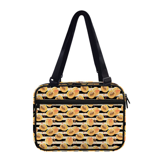 Apricot Fruit Striped Pattern Print Double Strap Bible Bag