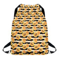 Apricot Fruit Striped Pattern Print Drawstring Backpack