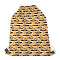 Apricot Fruit Striped Pattern Print Drawstring Bag
