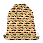 Apricot Fruit Striped Pattern Print Drawstring Bag