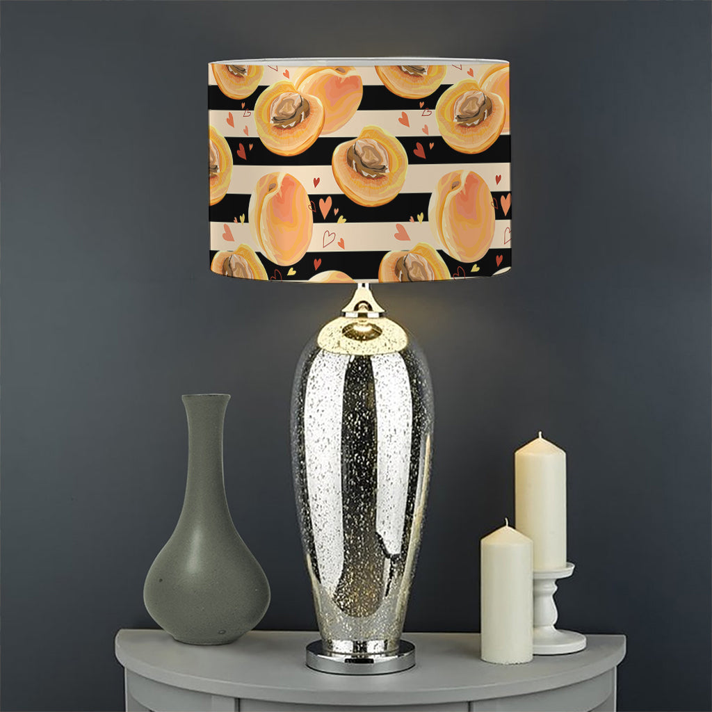 Apricot Fruit Striped Pattern Print Drum Lamp Shade
