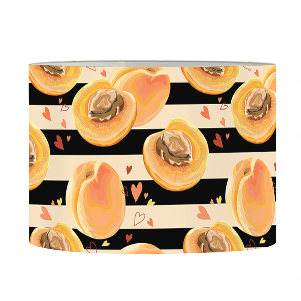 Apricot Fruit Striped Pattern Print Drum Lamp Shade