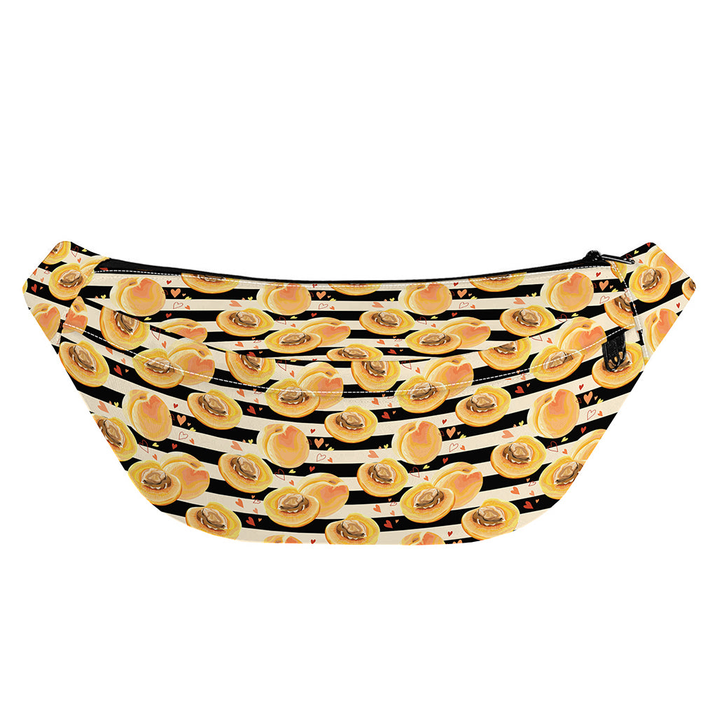 Apricot Fruit Striped Pattern Print Fanny Pack